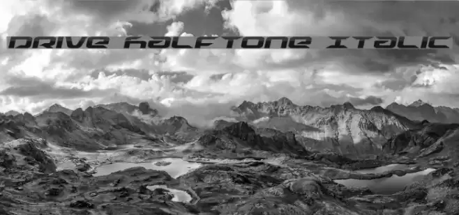 Drive Halftone Italic Font examples