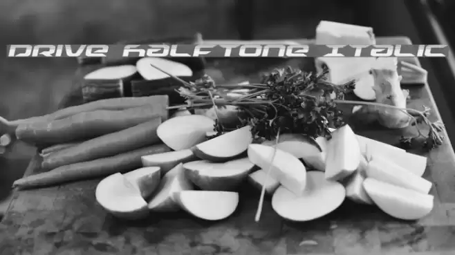 Drive Halftone Italic Font examples