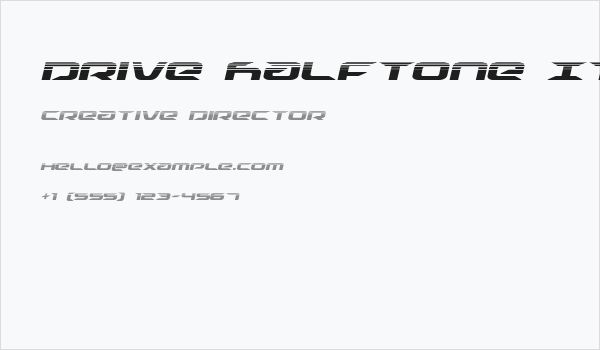 Drive Halftone Italic Business Card
