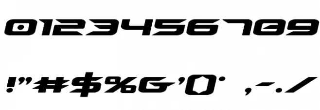 Drive Italic Font OTHER CHARS