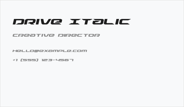 Drive Italic Business Card
