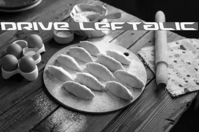 Drive Leftalic Font examples