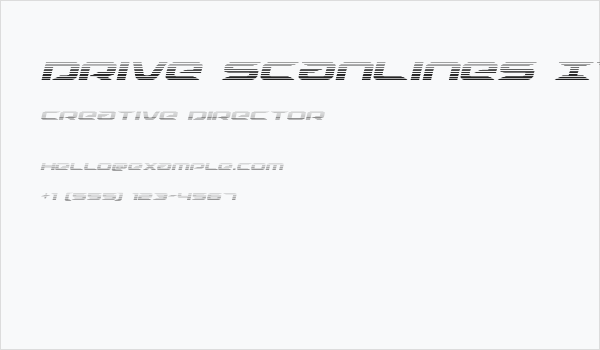 Drive Scanlines Italic Business Card