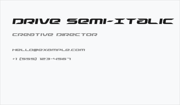 Drive Semi-Italic Business Card