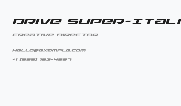 Drive Super-Italic Business Card