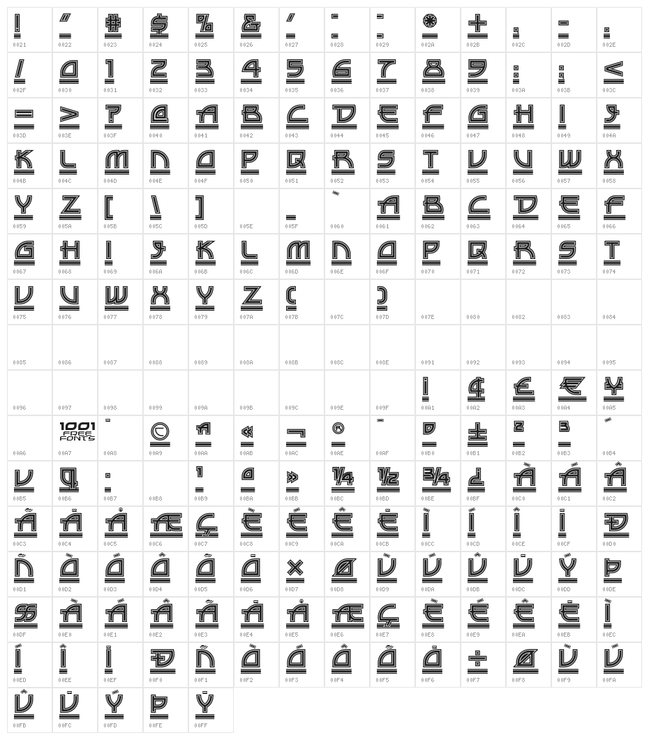 Drive-Thru NF Character Map