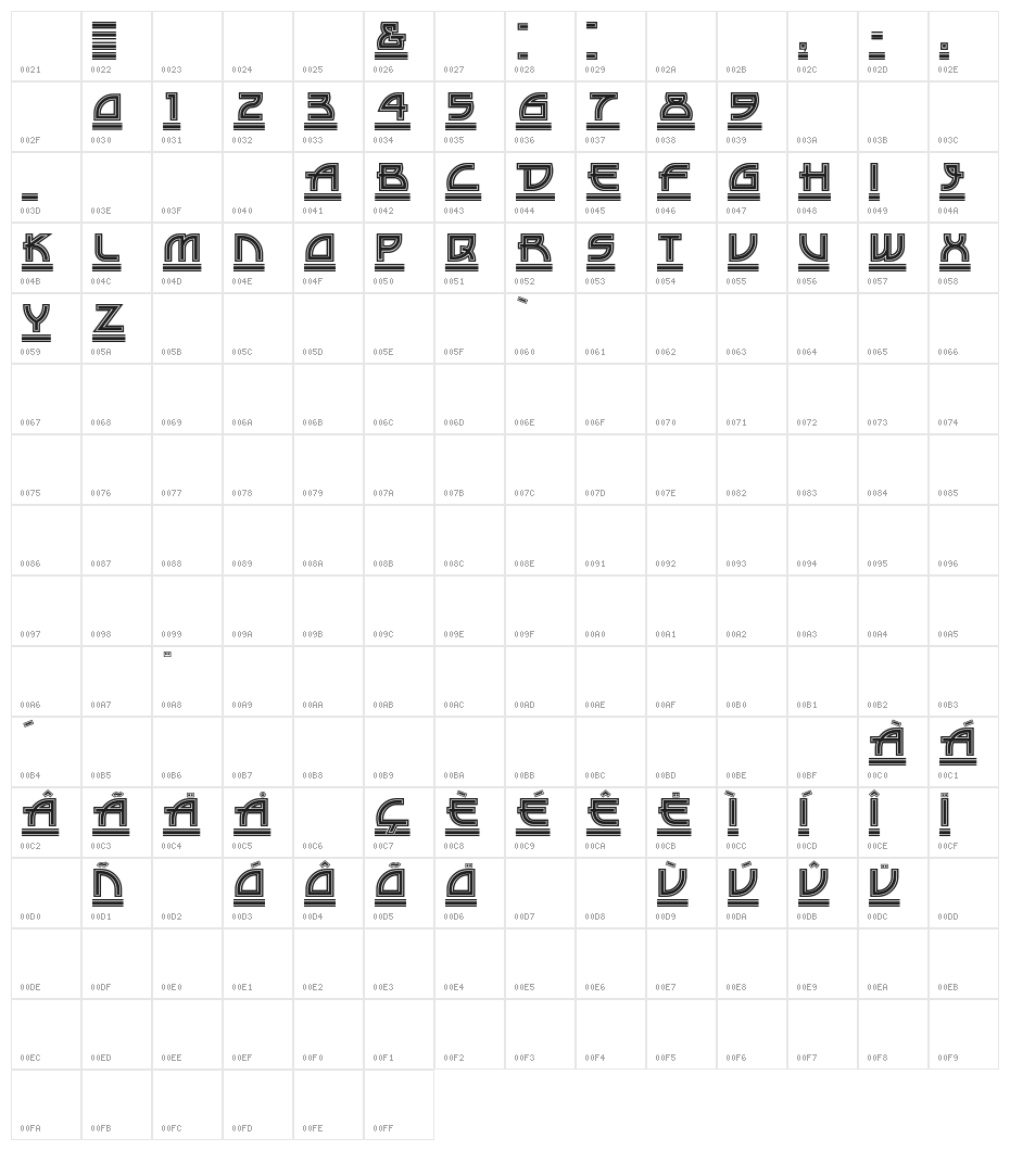 Drive-Thru Character Map