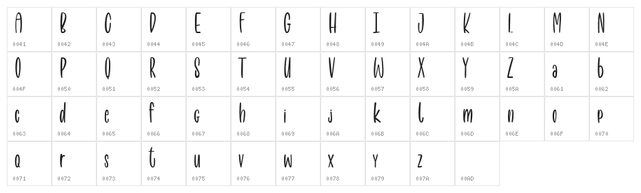 Driveway Demo Character Map