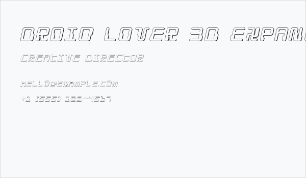 Droid Lover 3D Expanded Italic Business Card