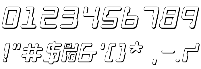 Droid Lover 3D Italic Font OTHER CHARS
