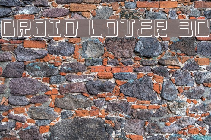 Droid Lover 3D Font examples