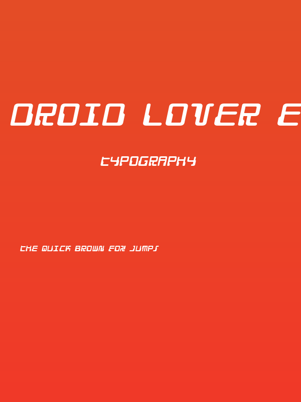 Droid Lover Expanded Italic Poster