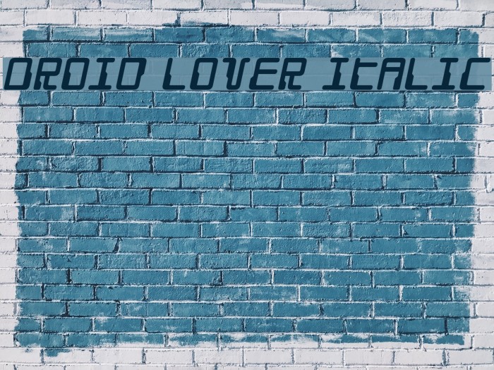 Droid Lover Italic Font examples