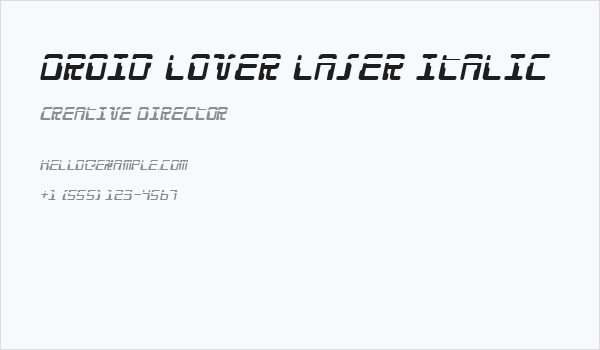 Droid Lover Laser Italic Business Card