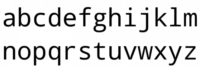 Droid Sans Mono Font LOWERCASE