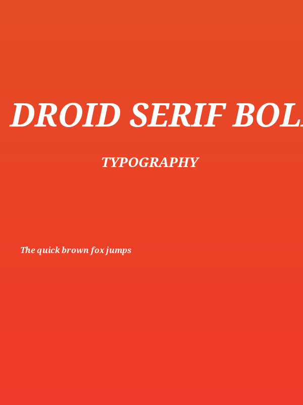 Droid Serif Bold Italic Poster