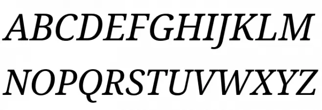 Droid Serif Italic 字体 大写