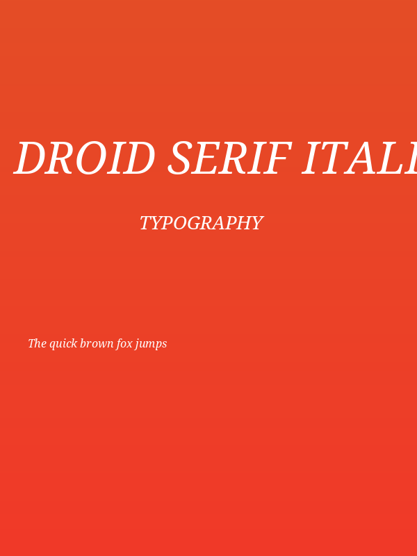 Droid Serif Italic Poster