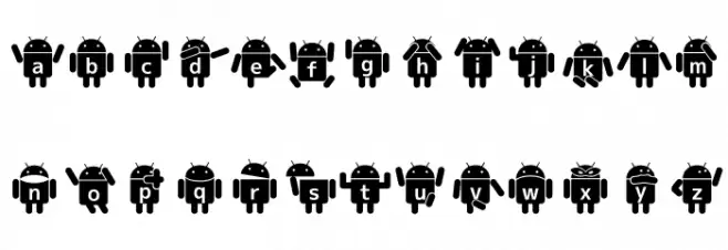 Droid_Robot Schriftart Kleinbuchstaben