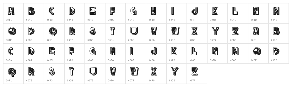 Drone Regular Character Map
