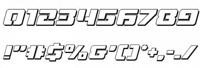 Drone Tracker 3D Italic Font OTHER CHARS