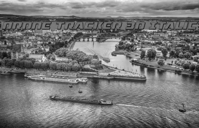 Drone Tracker 3D Italic Font examples