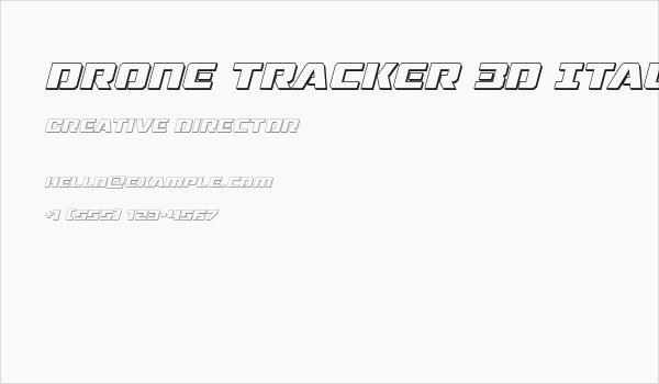 Drone Tracker 3D Italic Business Card