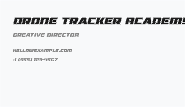 Drone Tracker Academy Italic Business Card