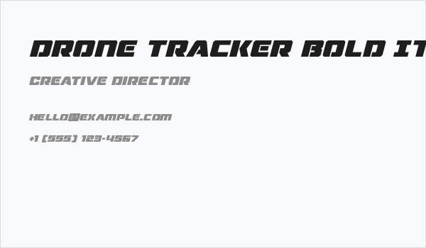 Drone Tracker Bold Italic Business Card