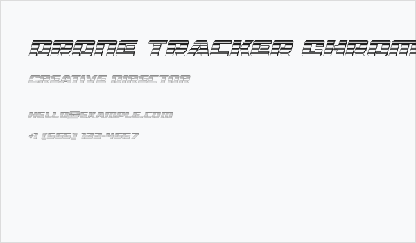 Drone Tracker Chrome Italic Business Card