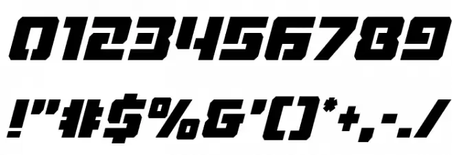 Drone Tracker Condensed Italic Font OTHER CHARS