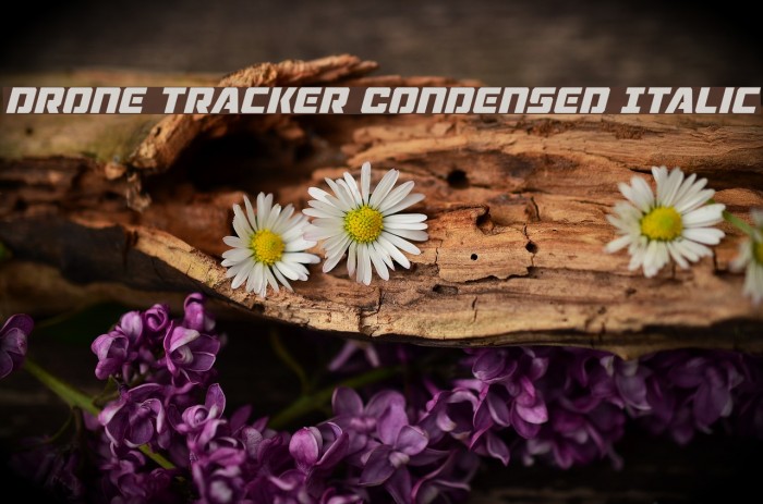Drone Tracker Condensed Italic Font examples