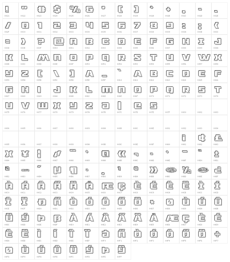 Drone Tracker Engraved Character Map