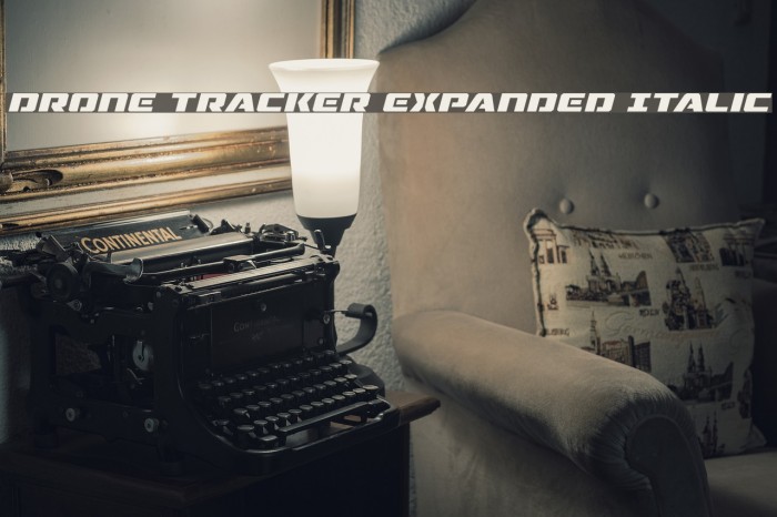 Drone Tracker Expanded Italic Font examples