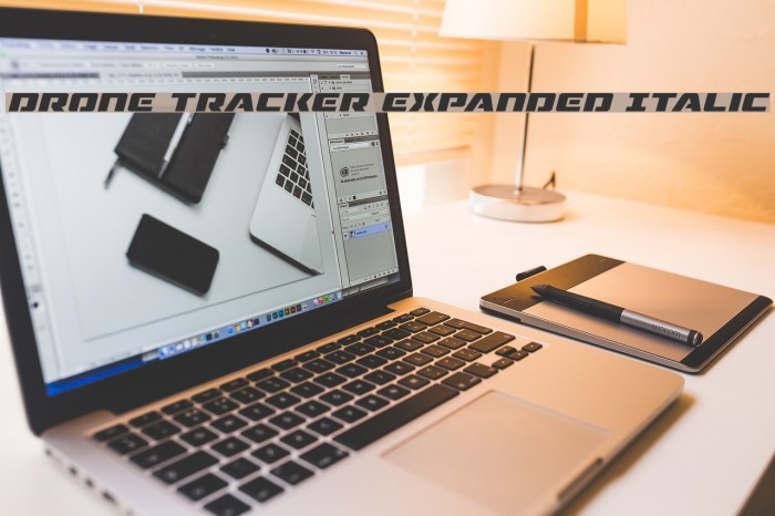 Drone Tracker Expanded Italic Font examples