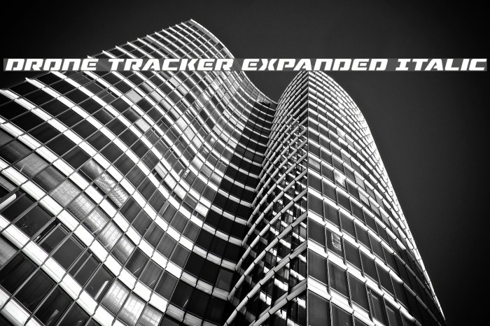 Drone Tracker Expanded Italic Font examples