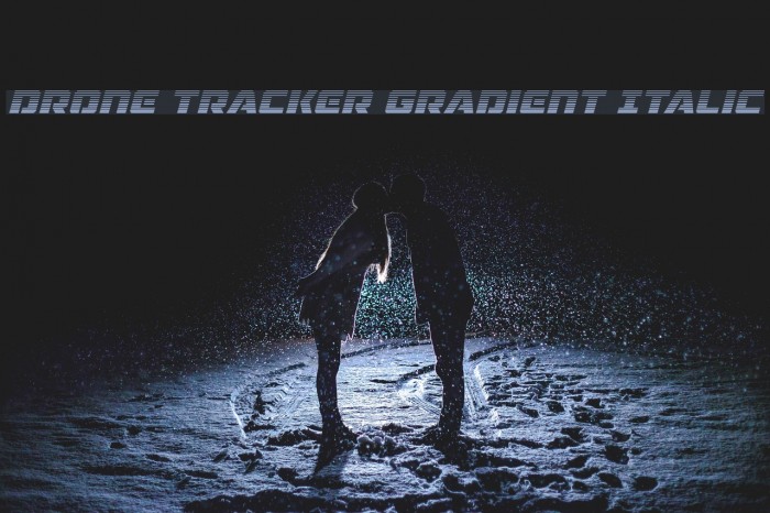 Drone Tracker Gradient Italic Font examples