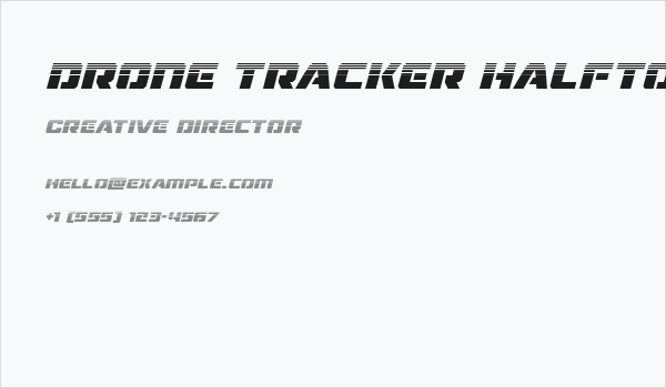 Drone Tracker Halftone Italic Business Card