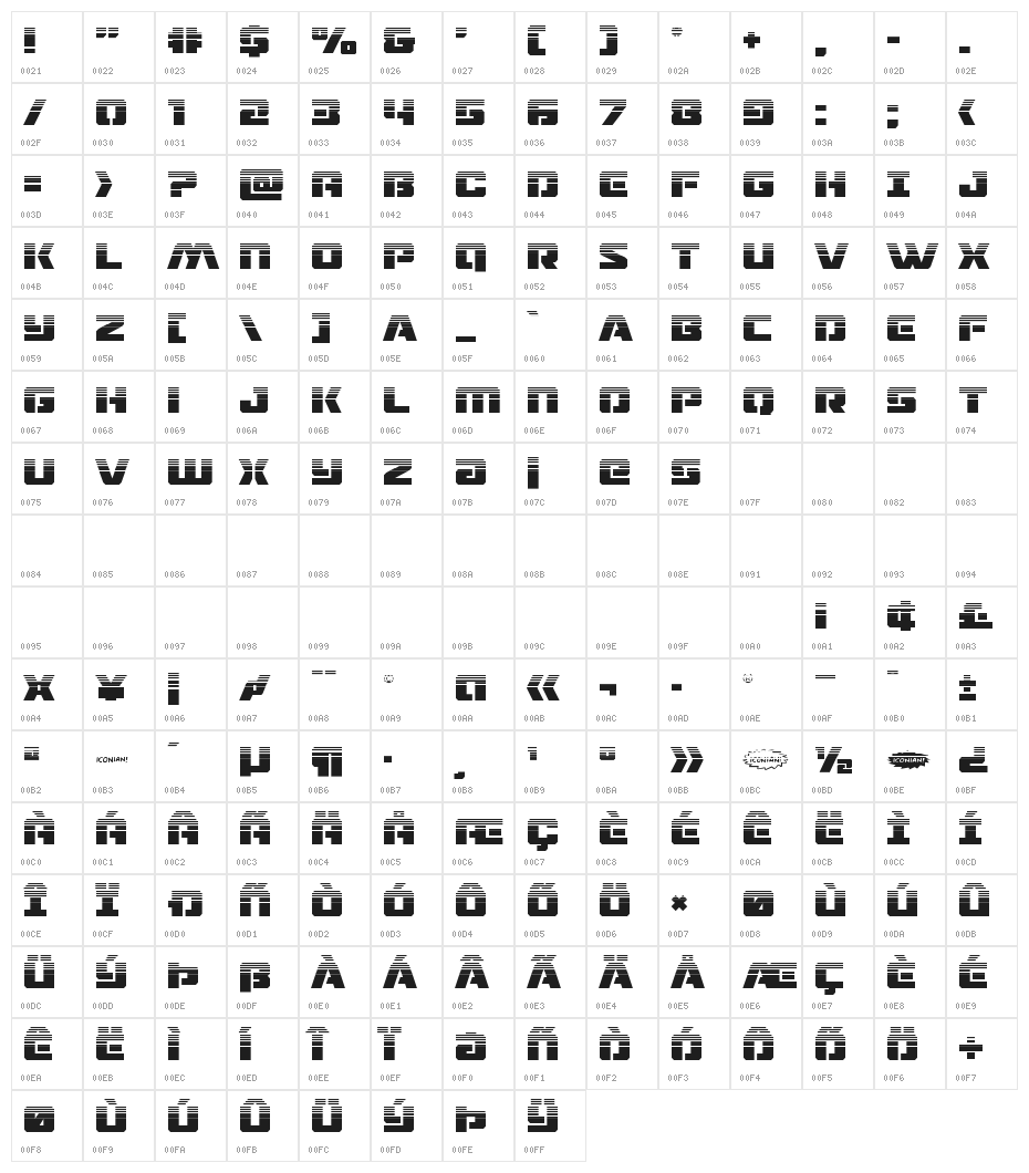 Drone Tracker Halftone Character Map