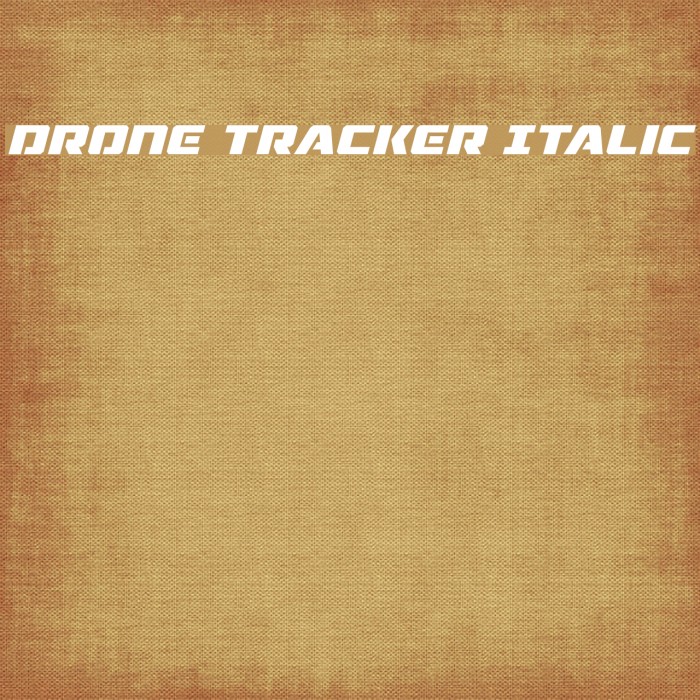Drone Tracker Italic Font examples