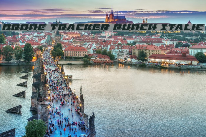 Drone Tracker Punch Italic Font examples