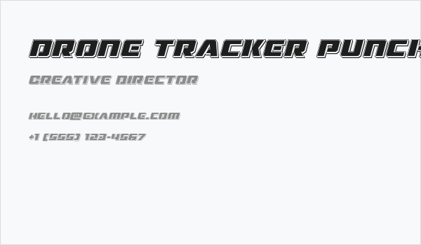 Drone Tracker Punch Italic Business Card