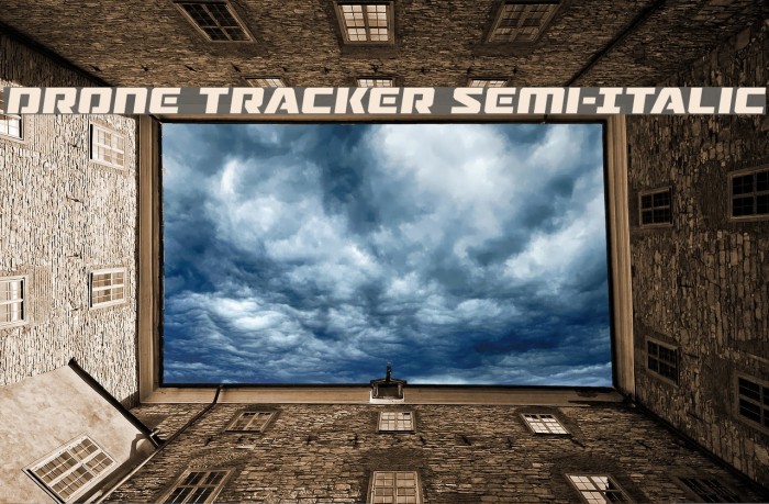 Drone Tracker Semi-Italic Font examples