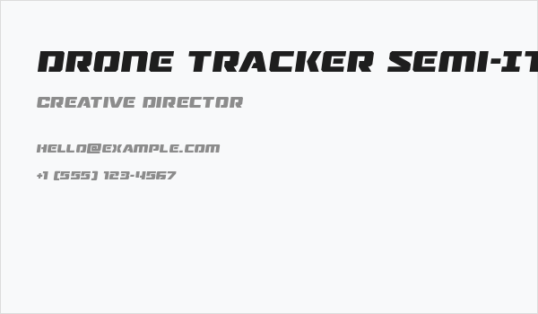 Drone Tracker Semi-Italic Business Card