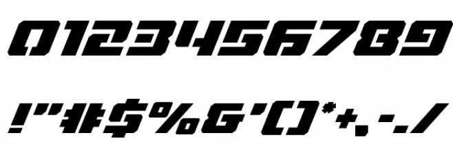 Drone Tracker Super-Italic Font OTHER CHARS