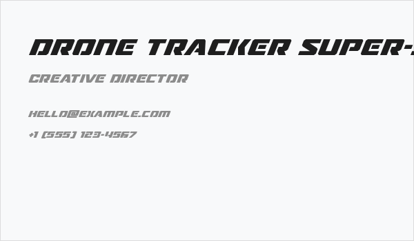 Drone Tracker Super-Italic Business Card