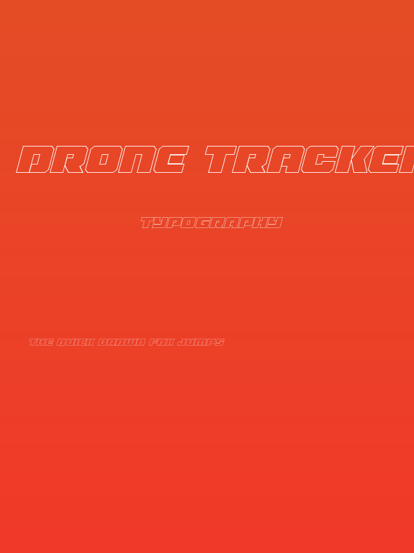 Drone Tracker Thin Outline Italic Poster