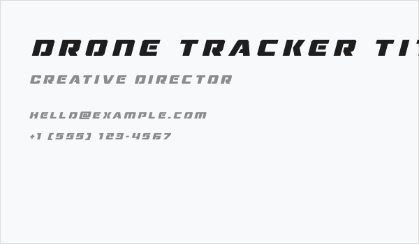 Drone Tracker Title Italic Business Card
