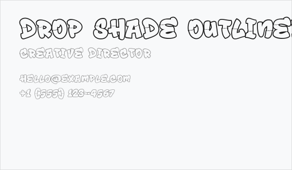 Drop Shade Outlined Outline Business Card