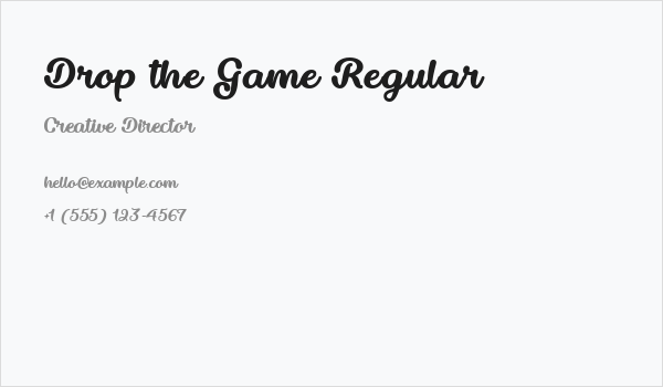 Drop the Game Regular Business Card